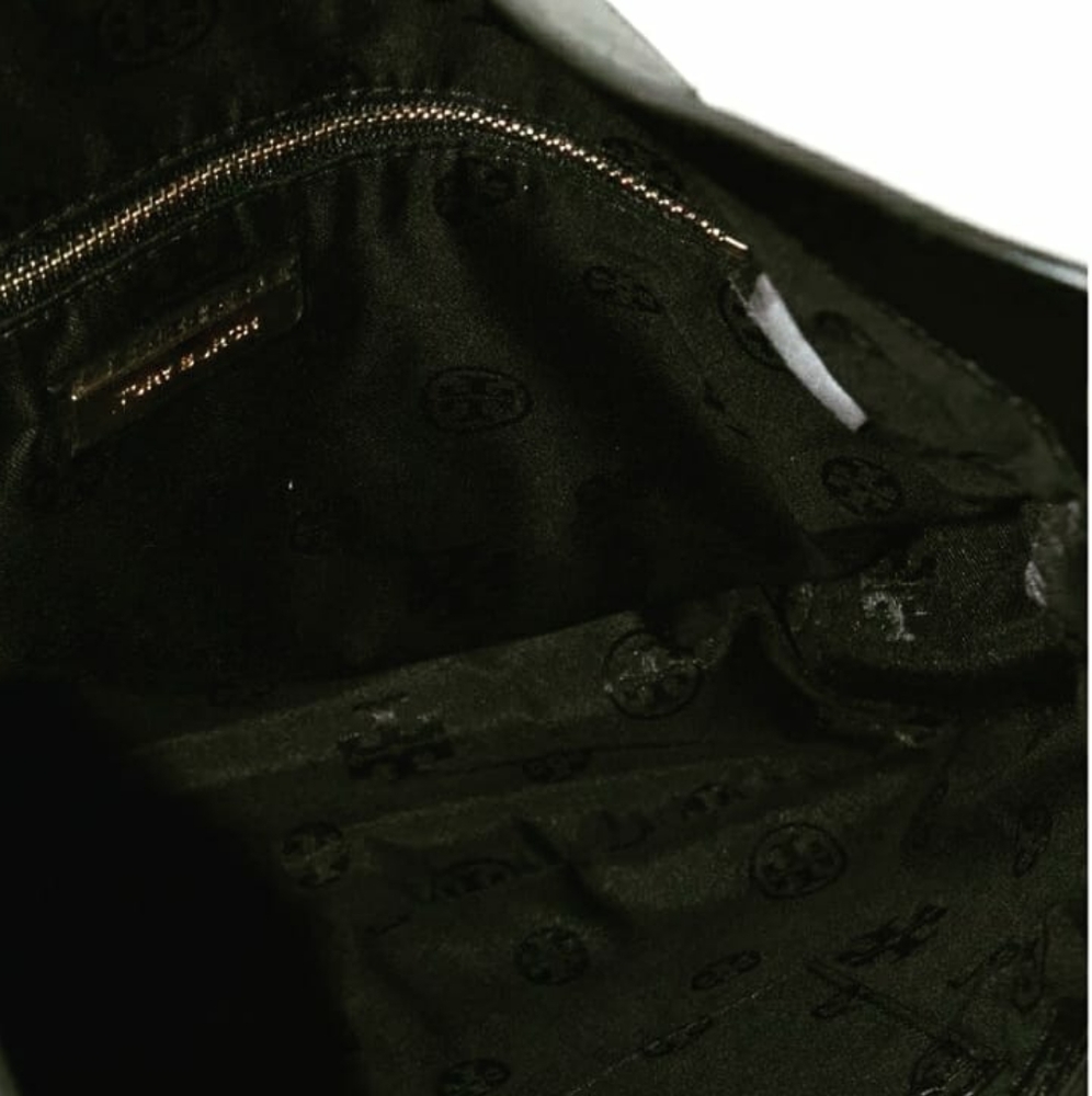 Tory Burch💜Black Genuine Leather Shoulder Bag - Picture 3 of 5
